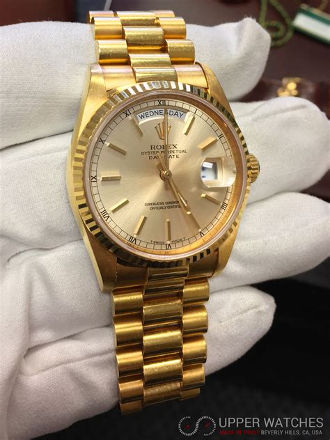 solid gold presidential rolex|rolex day date 18k.